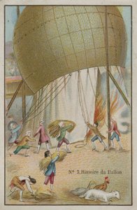 Karta handlu z wizerunkiem z Historii Balonu autorstwa French School