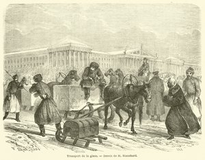 Transport lodu (grawerowanie) autorstwa French School