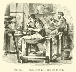 Obróbka porcelany na tokarce (grawerowanie) autorstwa French School