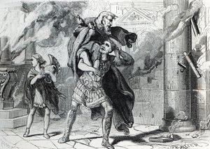 Wyciek trojana (grawerowanie) 1864 autorstwa French School