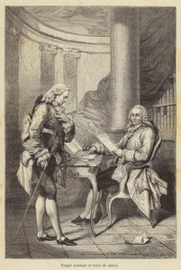 Turgot odbiera pismo zwalniające (grawerowanie) autorstwa French School