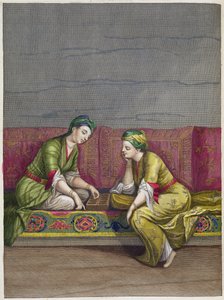 Tureckie dziewczyny grające w mangalę, XVIII wiek autorstwa French School