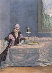 Turecka kobieta przędząca nić, ok.1708 autorstwa French School