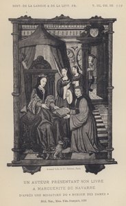 Autor prezentujący swoją książkę Marguerite De Navarre (lito) autorstwa French School