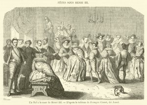 Bal na dworze Henryka III (rycina) autorstwa French School