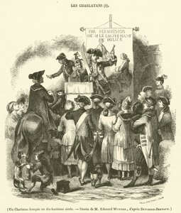 Szarlatan francuski w XVIII wieku (rycina) autorstwa French School