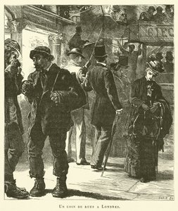 Róg ulicy w Londynie (rycina) autorstwa French School