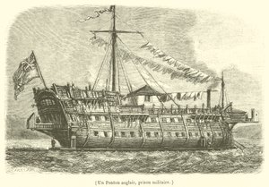 Angielski ponton, więzienie wojskowe (rycina) autorstwa French School