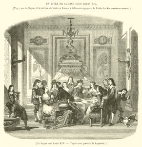 Posiłek pod Ludwikiem XIV (grafika) autorstwa French School