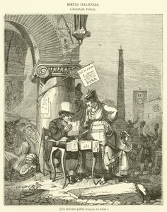 Francuski pisarz publiczny we Włoszech (grafika) autorstwa French School