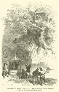 Pustelnik w Kioto (rycina) autorstwa French School