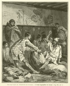 Noc w londyńskim przytułku (grafika) autorstwa French School