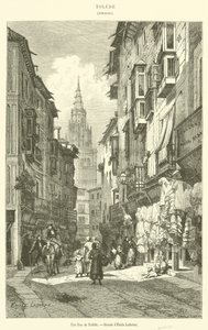 Ulica w Toledo (rycina) autorstwa French School