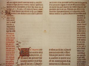 Niedokończona strona, z „Biblii Jeana de Sy”, c.1355 (welum) autorstwa French School