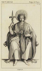 VIII wiek, panowanie Pepina, Pepin (rycina) autorstwa French School