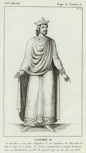 VI wiek, panowanie Chlotara II, Chlotera II (rycina) autorstwa French School