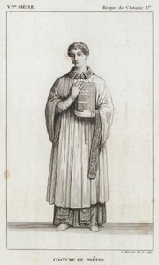 VI wiek, panowanie Clotaire I, strój kapłański (rycina) autorstwa French School