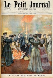 Szczepienia na wieczornym przyjęciu podczas epidemii ospy, z „Le Petit Journal”, 29 stycznia 1894 autorstwa French School