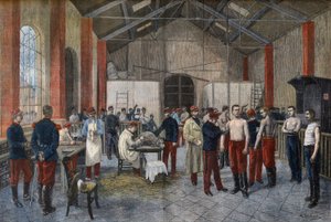 Szczepienia rekrutów w pułku w „Le Petit Journal” z 29 listopada autorstwa French School
