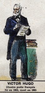 Victor Hugo (1802-1885), francuski pisarz. W „”Galeriede Kings and Queens of France oraz znamienitych postaci z lat 1643-1895””Obraz epinal. autorstwa French School