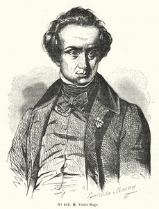 Victor Hugo, francuski powieściopisarz i dramaturg (grafika) autorstwa French School