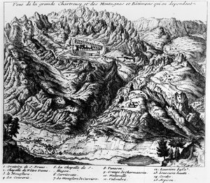 Widok na La Grande Chartreuse autorstwa French School