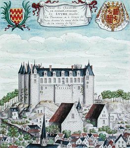 Widok na Chateau de Maille w Touraine autorstwa French School