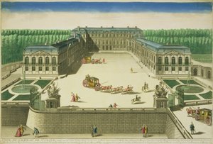 Widok na zamek św. Chmury, rytowany przez Antoine Aveline (1691-1743) autorstwa French School