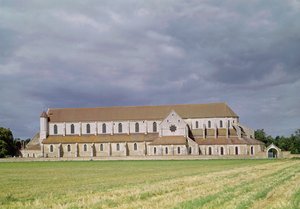 Widok na opactwo cystersów, zbudowane 1140-60 autorstwa French School