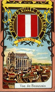 Widok francuskiego miasta Beauvais, ok. 1900 r. (chromolitografia) autorstwa French School