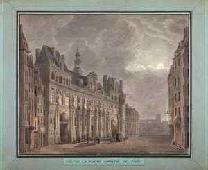 Widok komuny Maison w Paryżu, w latach 1790-95 (wc na papierze) autorstwa French School