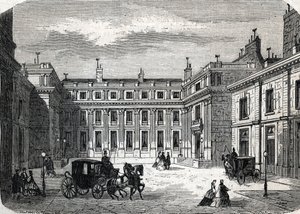 Widok Ministerstwa Edukacji Publicznej, Hotel de Rochechouart rue de Grenelle, w Paryżu - (grafika) 1864 autorstwa French School