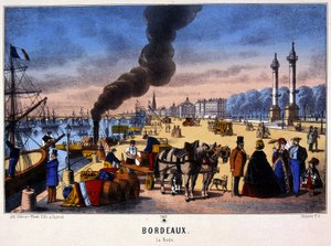 Widok na port w Bordeaux, zdjęcie Epinal, b.d. 19 wiek autorstwa French School