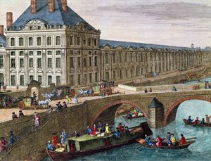 Widok na Sekwanę w Port Royal (fragment) autorstwa French School