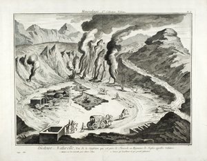 Widok na wulkan Solfatara, Pozzuoli, Neapol autorstwa French School