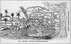 Widok miasta Aleksandrii, Egipt autorstwa French School