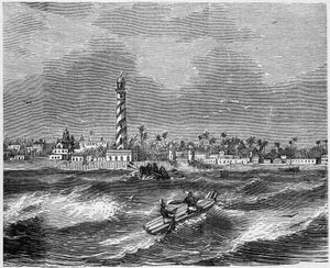 Widok miasta Pondicherry (Puducherry), Indie autorstwa French School