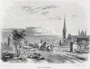 Widok miasta Saint Denis, początek XIX wieku. autorstwa French School