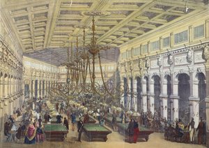 Widok wnętrza Grand Cafe Parisien, Paryż, rytowany przez Thibaulta, 1855 autorstwa French School