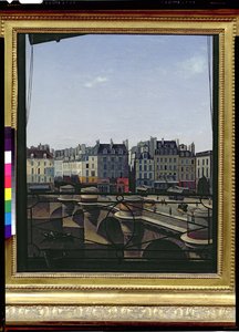 Widok nawy z wypełnionymi okrągłymi oknami autorstwa French School