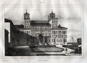 Villa Medici Rzym - Villa Medicis - Rycina z „” Malownicze Włochy”” – Historyczne i opisowe malarstwo Włoch” M. de Norvins, Ch. Nodier 1834-1836. autorstwa French School