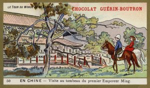 Wizyta w grobowcu pierwszego cesarza Ming w Chinach (chromolitho) autorstwa French School