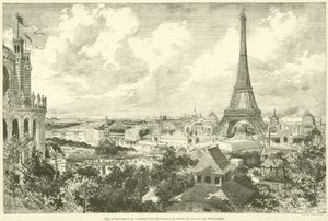 Ogólny widok wystawy powszechnej, zaczerpnięty z pałacu Trocadero (rycina) autorstwa French School