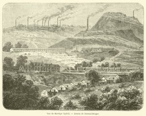 Widok Merthyra Tydfila (rycina) autorstwa French School