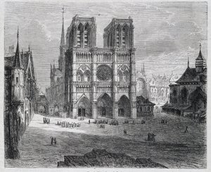 Widok Notre-Dame de Paris - w „”Paryżu przez wieki””, H. Gourdon de Genouillac, wyd. F. Roy, Paryż autorstwa French School
