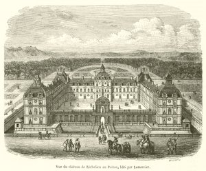 Widok zamku de Richelieu w Poitou, wybudowany przez Lemerciera (rycina) autorstwa French School