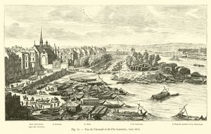 Widok na Arsenał i wyspę Louviers, około 1670 autorstwa French School