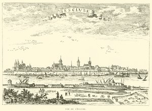 Widok zamka (grawerunek) autorstwa French School