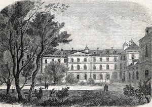 „Widok na szpital Pietie w Paryżu” autorstwa French School