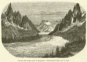 Widok Mer de Glace z Montanvert (rycina) autorstwa French School